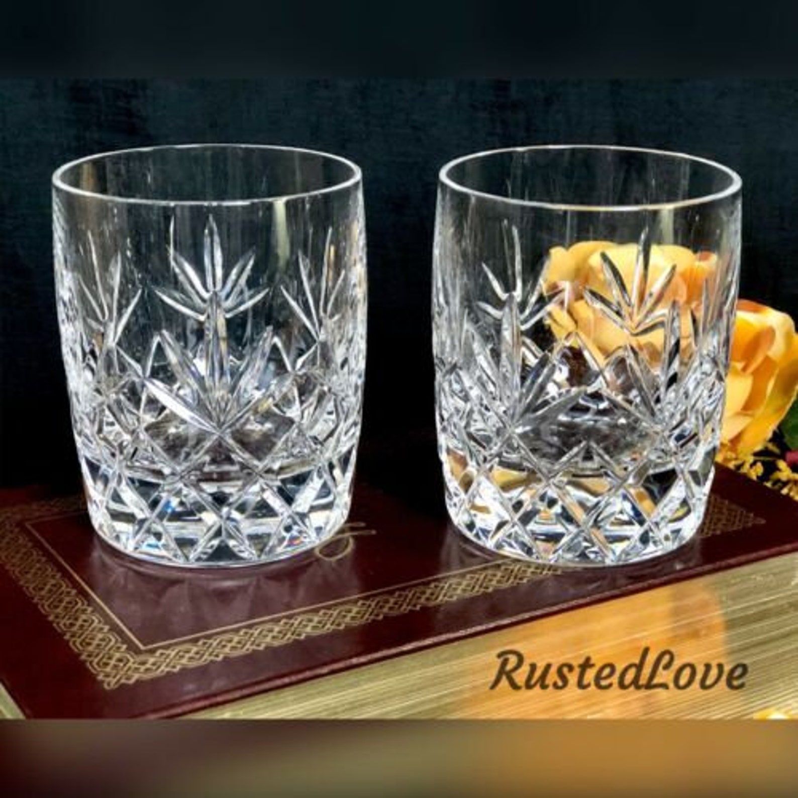 Lenox Charleston Double Old Fashioned Glasses Heavy Barware Etsy