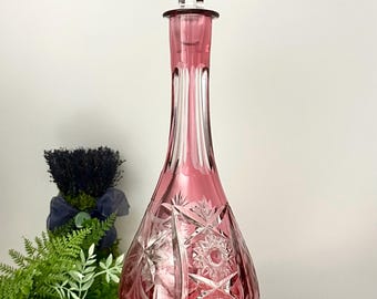 Vintage Nachtmann Cranberry Red Crystal Decanter With Stopper - Etsy