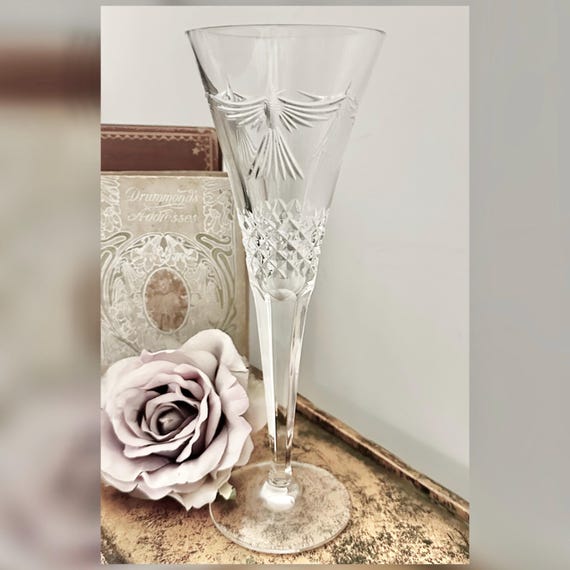 Waterford Millennium Peace Champagne Flute Vintage Crystal Toasting Glass
