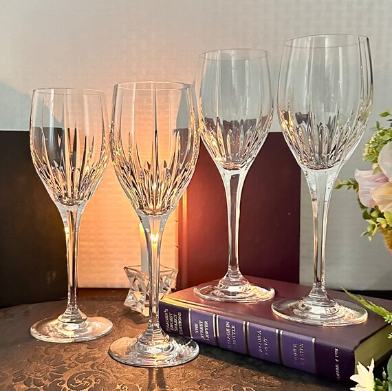 Mikasa Arctic Lights Water Glasses / Vintage Mikasa Water Goblets / Arctic Lights Mikasa Blown Glass / Mikasa Vintage Barware Goblets 4