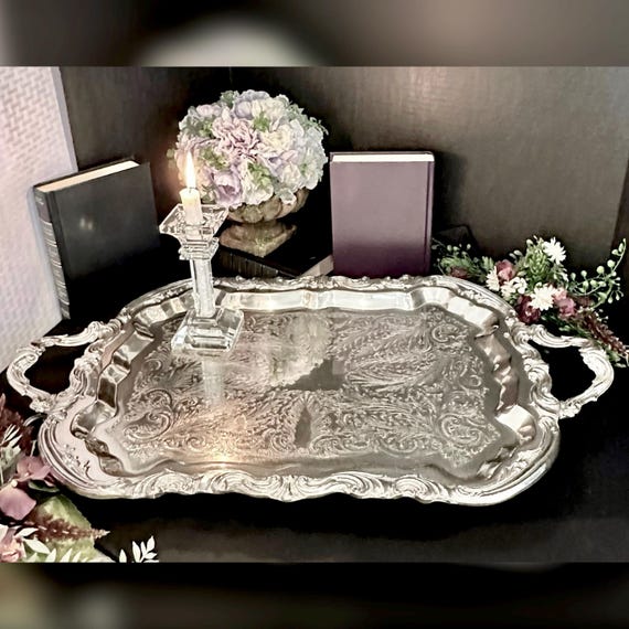 Lady Margaret Silver Plated Serving Tray / FB Rogers Silver Plated Tea Tray / Silver Plated Coffee Service Tray / Lady Margaret Rogers Tray