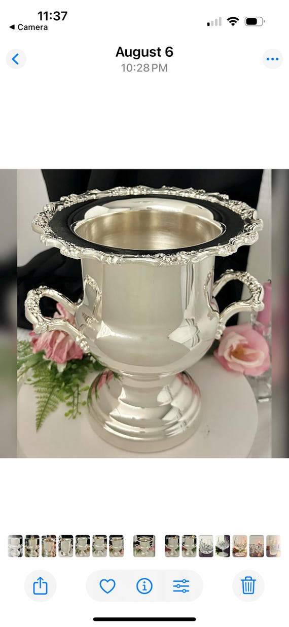 Silver Plated Oneida Champagne Bucket / Oneida Du Maurier Ice Bucket / Vintage Du Maurier Oneida Urn / Silver Centerpiece Vase / Silver Vase