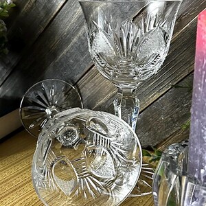 Bohemia 24% Lead Crystal Wine Glasses Set of 6 Cut Crystal Boxed Vintage bild 5