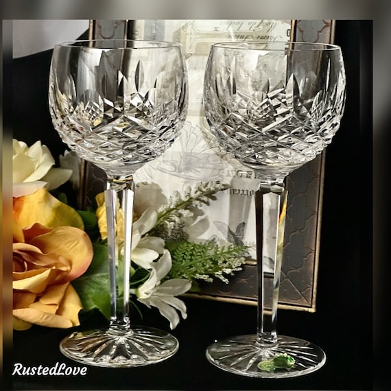 Waterford Kenmare Wine Glasses / Waterford Crystal Kenmare Wine Hocks / Cut Crystal Kenmare Waterford Hock Wine Glasses / Kenmare Wine - 2