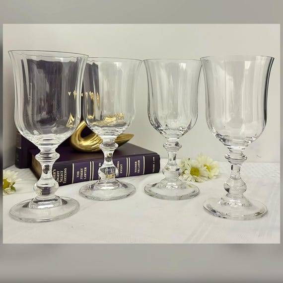 Mikasa French Countryside Water Glasses / Vintage Blown Water Goblets / French Countryside Water Goblets / French Countryside Water Glasses