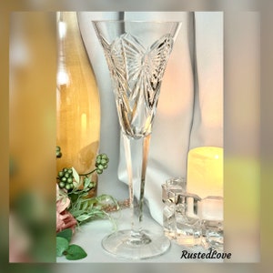 Waterford Crystal Champagne Flute / Waterford HAPPINESS Champagne Glass / Waterford Millennium Series / Wedding Toasting Glass / Celebration