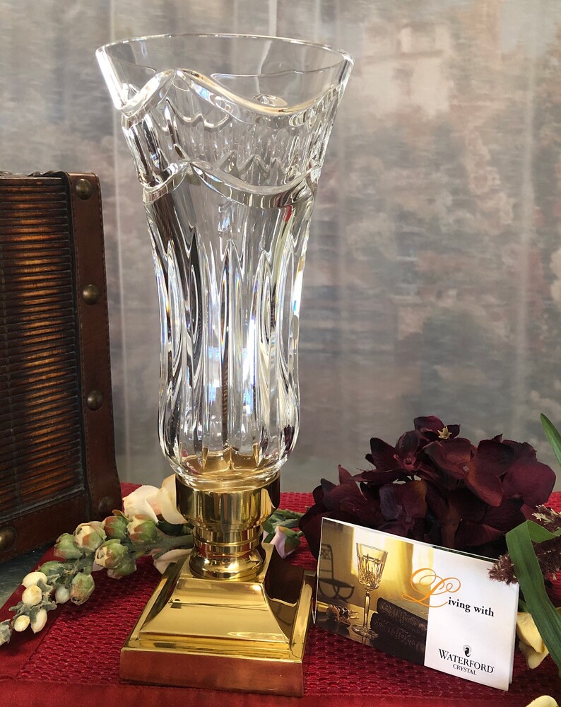 Hurricane Waterford Crystal Candle Holders / Waterford Pompeii Etsy