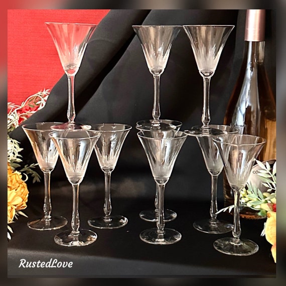 Bryce Cascade Cordial Glasses  / Vintage Bryce Liquor Glasses / Cascade Etched Cordial Glasses / Bryce Cascade Cocktail Glasses - 10 pc