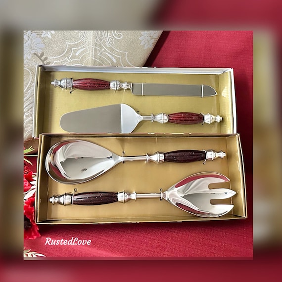 Serving Utensils Biltmore For Your Home / Biltmore Red Cake Serving Knife / Biltmore Salad Serving Set / Red Handled Serving Utensils Set