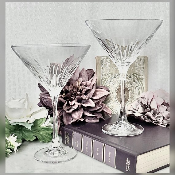 Vintage Shannon Godinger Chelsea Martini Glasses Pair