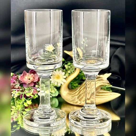 Dansk Erika Wine Glasses / Erika Dansk Square Multisided Stem Glasses / Vintage Dansk Erika Wine Glasses / Wine Glasses - 2 Discounted