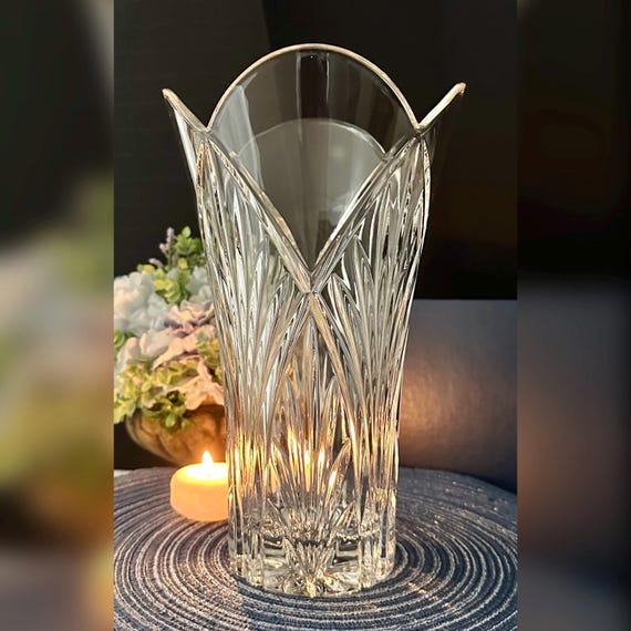 Waterford Marquis Vase Giftware / Waterford Crystal Flower 10" Vase / Waterford Crystal Marquis Flower Vase / Decorative Glass Vase