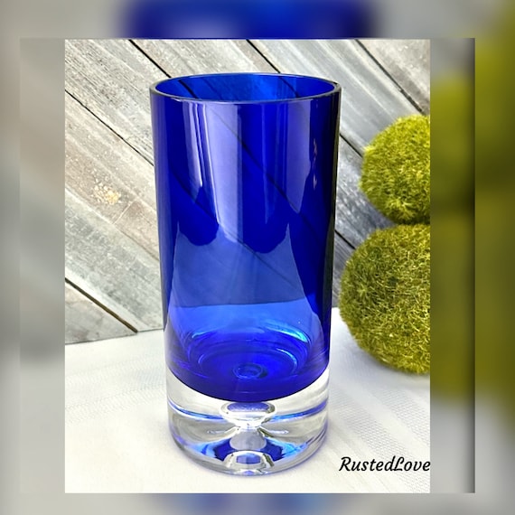 Block Stockholm Highball Glass / Block Stockholm Cobalt Blue Highball Glass / Stockholm by Block / Vintage Block Highball Glass - 1