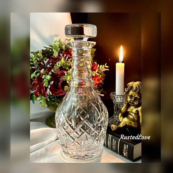 Waterford Crystal Decanter / Vintage Waterford Giftware Decanter / Vintage Waterford Crystal  Bar Liquor Holder / Waterford Crystal Decanter