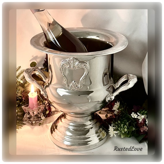 Ice Bucket / Gorham Chantilly-Duchess Champagne Bucket / Silver Plated Flower Vase / Gorham Silver Plated Trophy Urn / Wine Chiller / Read