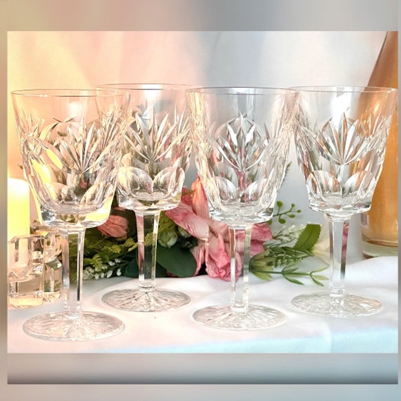 Vintage Wine Glasses, Crystal Glasses, Vintage Goblet, Glass Cup Fans