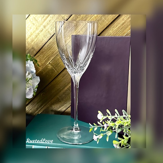 Lenox Firelight Water Glass / Firelight Water Glass with Panel Cuts / Vintage Water Goblet / Lenox Water Glass / Firelight Water Goblet - 1