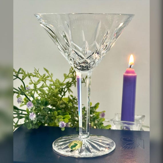 Waterford Lismore Martini Glass / Waterford Crystal Martini  Barware Glass / Vintage Waterford Crystal Glass / 8 Oz Lismore Martini Glass