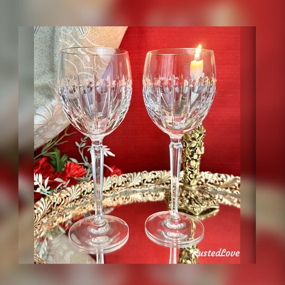 Waterford Crystal Grenville Gold Wine Glasses / Waterford Blown Glass / Vintage Waterford Wine Glasses / Vintage Waterford Grenville Gold