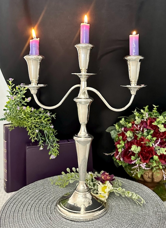 Vintage Sterling Silver Candelabra / Sterling Reed & Barton Candle Holder / Vintage Reed and Barton Silver Candelabra / Silver Candlestick