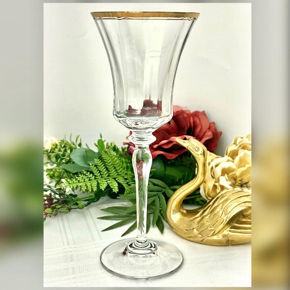 Mikasa Jamestown Gold Rim Water Goblet Crystal Replacement