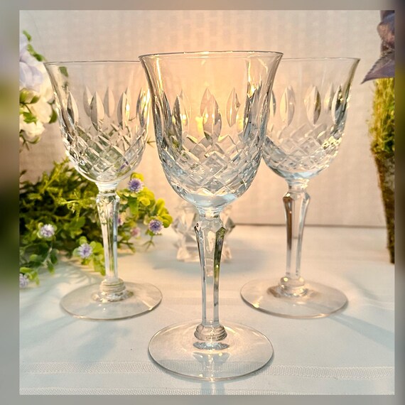 Tiffin-Franciscan Elyse Wine Glasses / Elyse Wine Goblets / Vintage Tiffin Blown Glass USA Wine Glasses / Tiffin Franciscan Wine Glasses - 3
