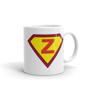 Z Letter Mug - Superhero Monogram Coffee Mug - Family Matching - Personalized Gifts For Women & Men - Funny Mugs
