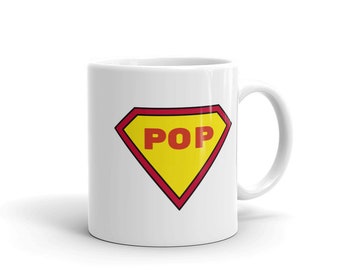 Funny Mug Superhero Comic Mugs Personalized For Father Pop | Coffee Mug, Travel Mug, Funny Quote Mugs,Birthday Gift For Men & Women