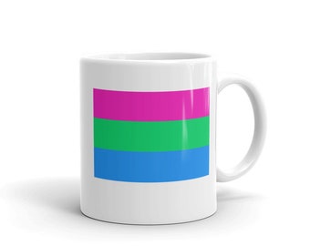 Polysexual Flag Mug - Bright LGBTQ Pride Ceramic Cup