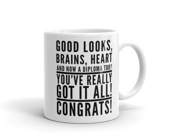 Graduierung Becher Herzlichen Glückwunsch Tasse - gute Blicke Becher, einzigartige Kaffeebecher, Neuheit Kaffeetasse, Geschenk-Idee