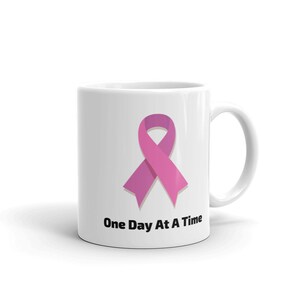 Pink Ribbon Mug - Cancer Awareness Style  (12) - Coffee Mug, Cancer Survivor Gift For Men & Women