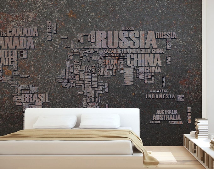World Map Wallpaper - AdmaWallArt World Map Wallpaper - AdmaWallArt