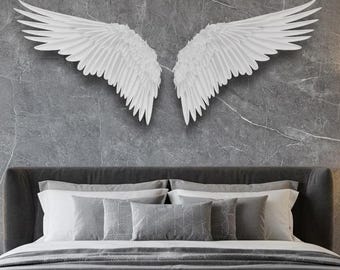 Peel and Stick Angel Wings Wallpaper – Large 3D Wall Mural for Bedroom, Nursery, Living Room – Removable Self-Adhesive Wall Art Decor