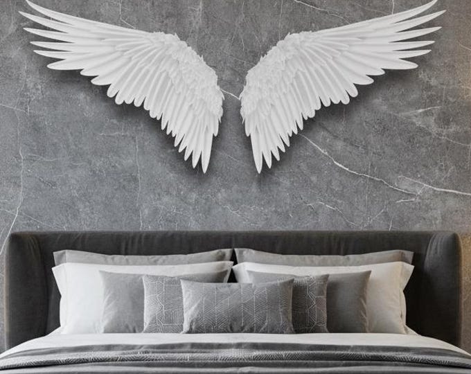 Peel and Stick Angel Wings Wallpaper – Large 3D Wall Mural for Bedroom, Nursery, Living Room – Removable Self-Adhesive Wall Art Decor