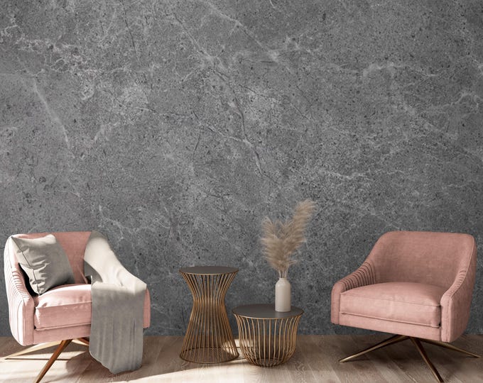 Dark Marble Wallpaper , Peel and Stick or Traditional Wallpaper Mural, Modern Gray Wallpaper for Living Room Bedroom Entryway or Cafe