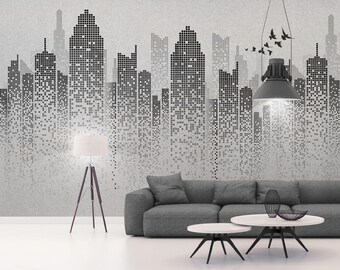 City Wallpaper Modern Wall Mural   for Livingroom, Cafe, Entryway and Bedroom (CW37)