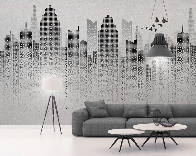 City Wallpaper Modern Wall Mural   for Livingroom, Cafe, Entryway and Bedroom (CW37)