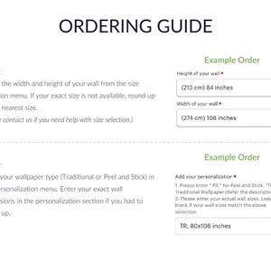 a screenshot of the ordering guide page