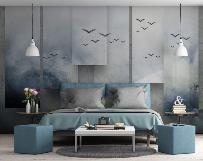 Abstract Wallpaper,  Wall Mural Fabric Textile Wallpaper, High Quality, For Living Room, Bedroom, Cafe (AB3)