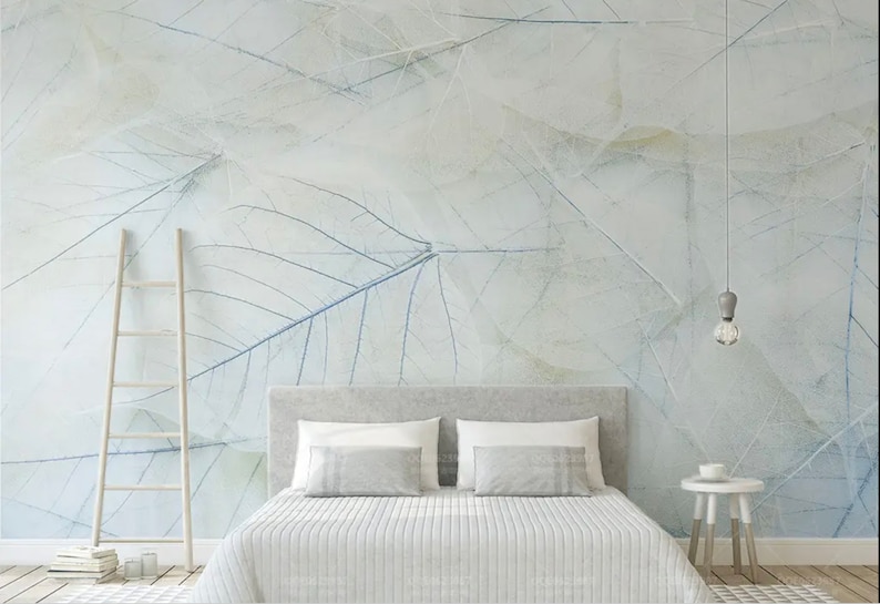 Leaves Wallpaper for Living Room Bedroom and Dining Room Etsy