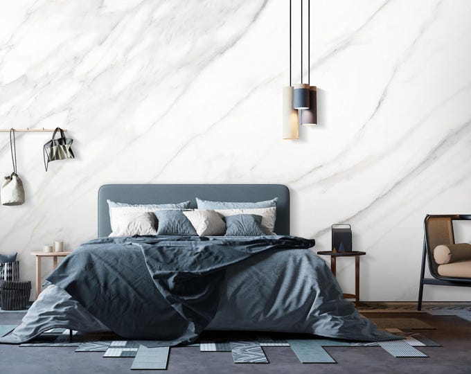 Marble Wallpaper, Beautiful Wall Mural for Living Room Bedroom Entryway or Cafe (MW12A)