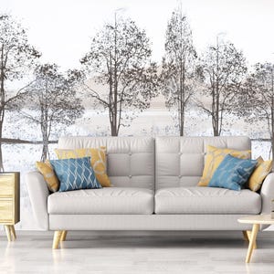 Tree  Wallpaper, Removable Wall Mural, Fabric Textile Wallpaper (FL53)