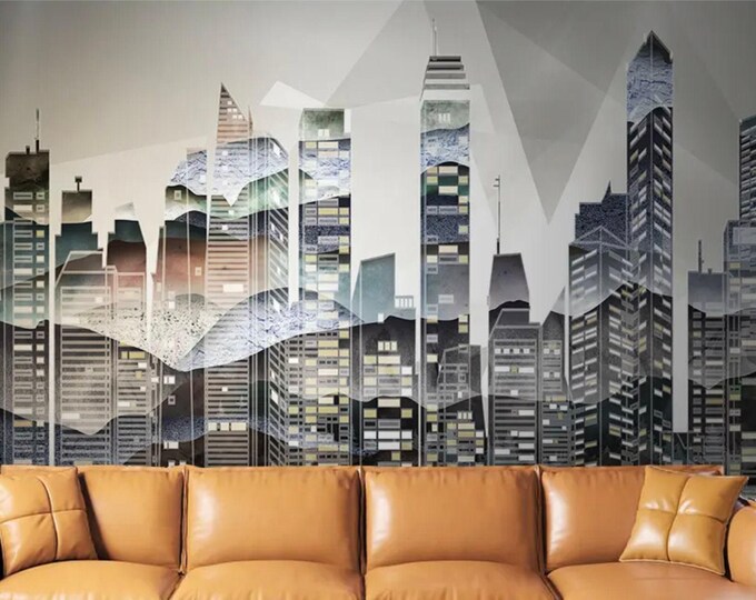 City Wallpaper Modern Wall Mural   for Livingroom, Cafe, Entryway and Bedroom  (CW24)