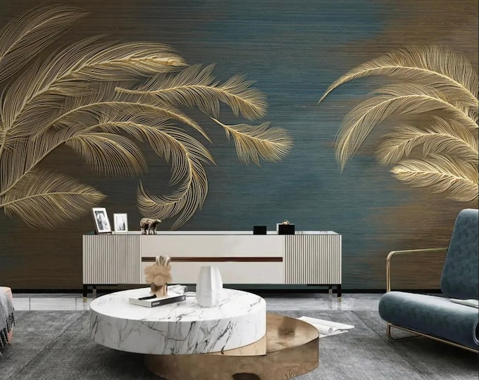 Feather, Floral Wallpaper, Flower Wall Mural, Modern Floral Wallpaper, Modern Home Decoration
