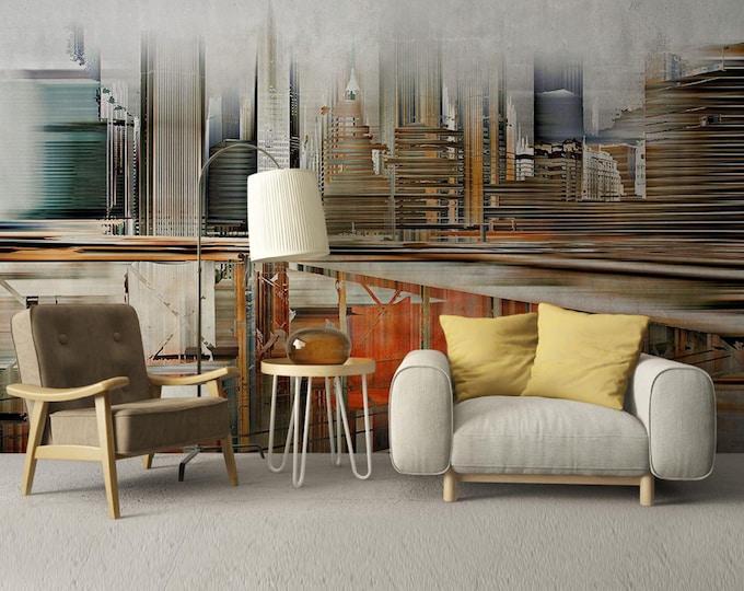 City Wallpaper Modern Wall Mural   for Livingroom, Cafe, Entryway and Bedroom  (CW34)