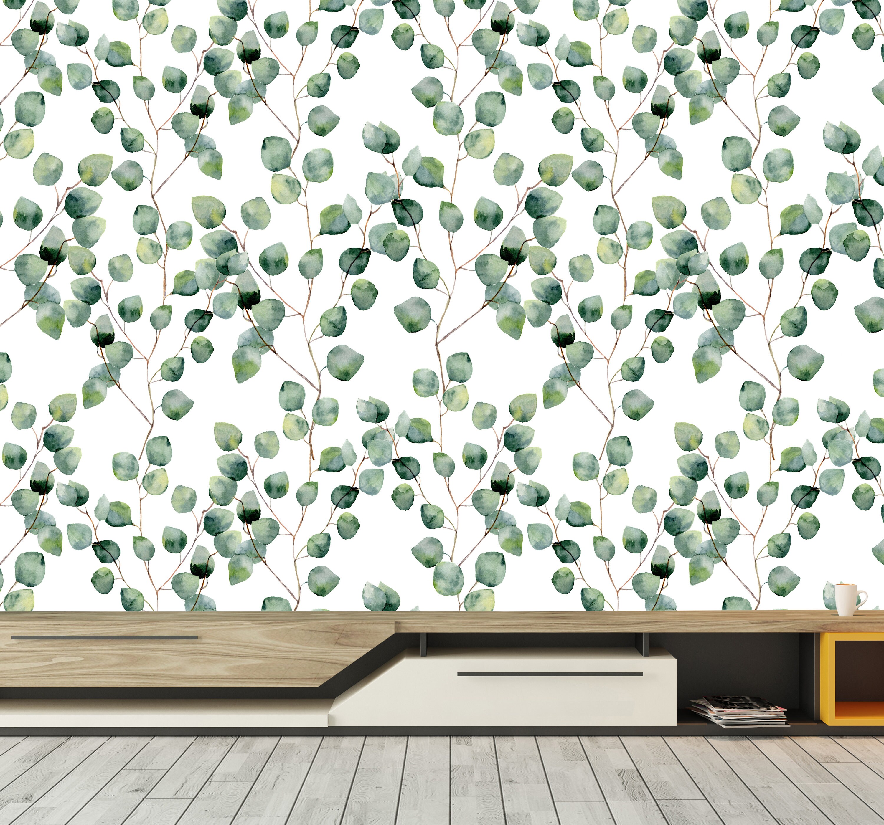 Leaves Wallpaper Floral Wall Mural Modern Home Decor For Living Room