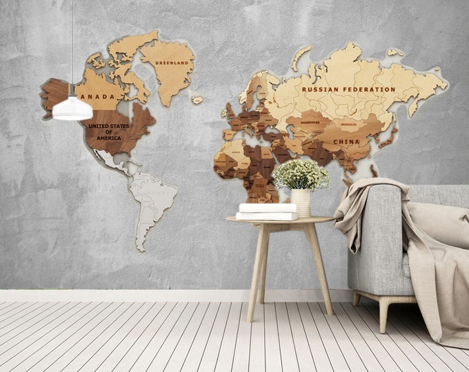 World Map Wallpaper - AdmaWallArt World Map Wallpaper - AdmaWallArt