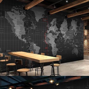 Technologie Weltkarte Tapete Wandbild Modernes Wohndekor Für Wohnzimmer Schlafzimmer Eingangsbereich Cafe (WM2)