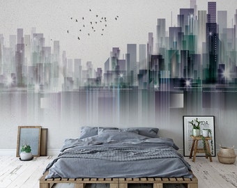 City Wallpaper Modern Wall Mural   for Livingroom, Cafe, Entryway and Bedroom  (CW21)