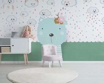 Child Room Wallpaper  Nursery Wall Mural  Baby Room Decoration (CR28)